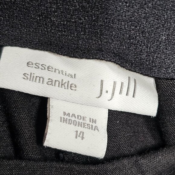 J. Jill Essential Slim Ankle High Rise Pull On Trouser Pants Black Women Size 14 - Picture 4 of 11